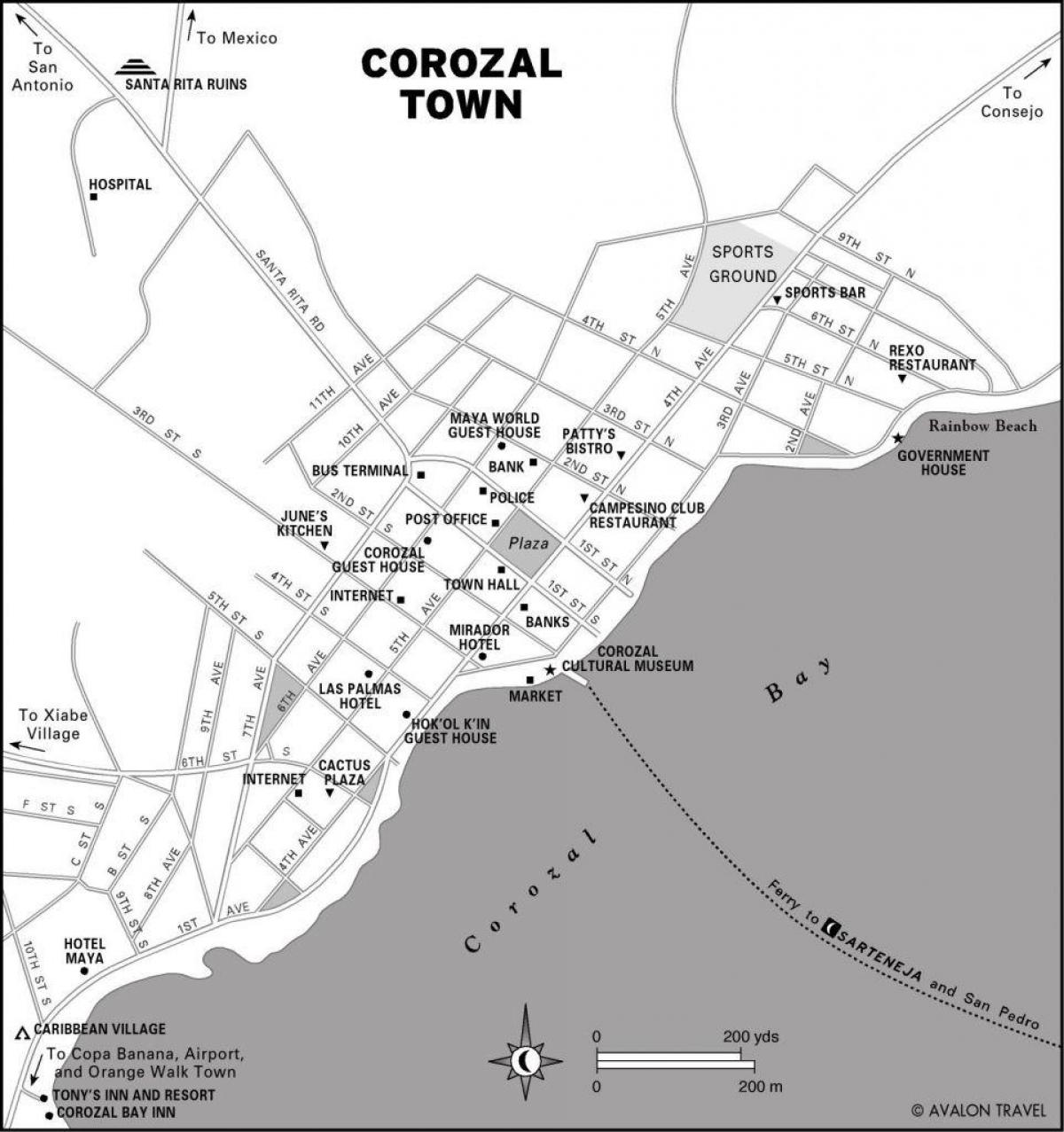 corozal town Belize haritası 