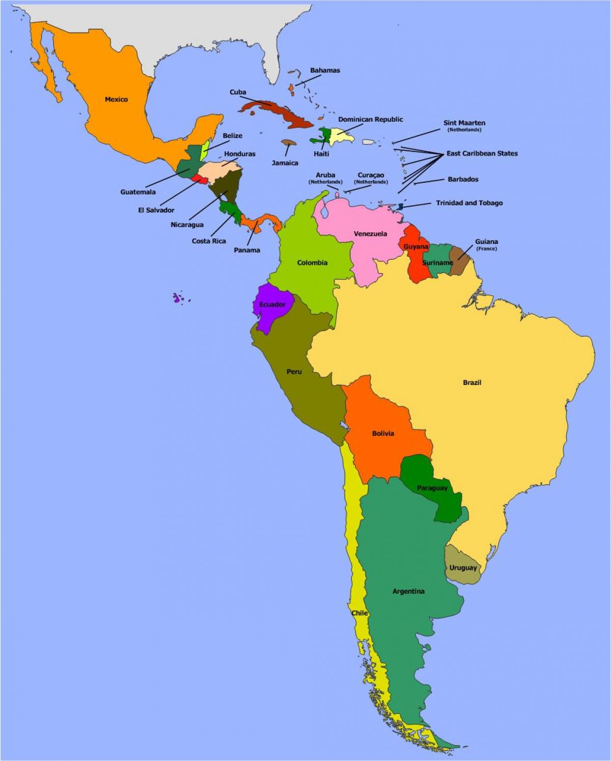 Belize Güney Amerika haritası 