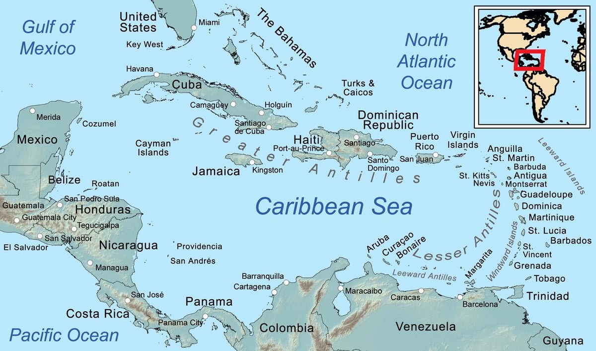 Belize haritası ve çevre Adaları