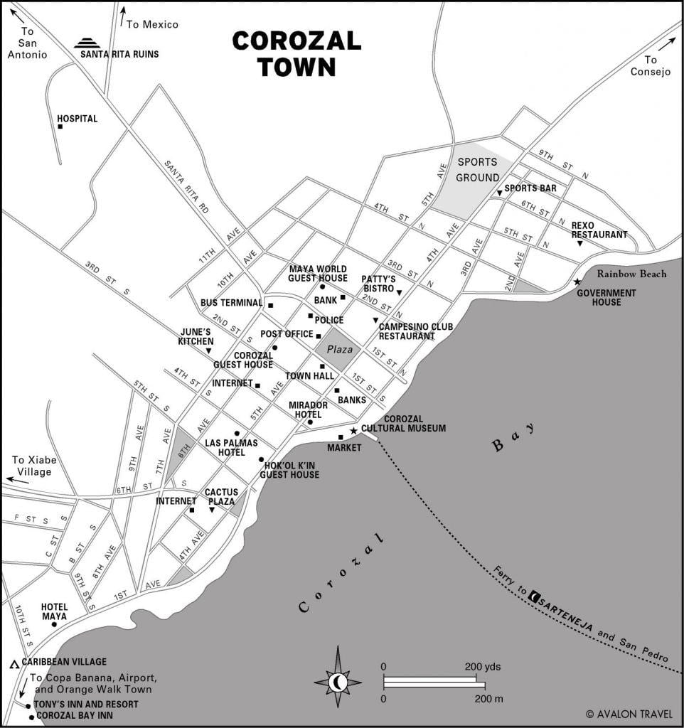 corozal town Belize haritası 