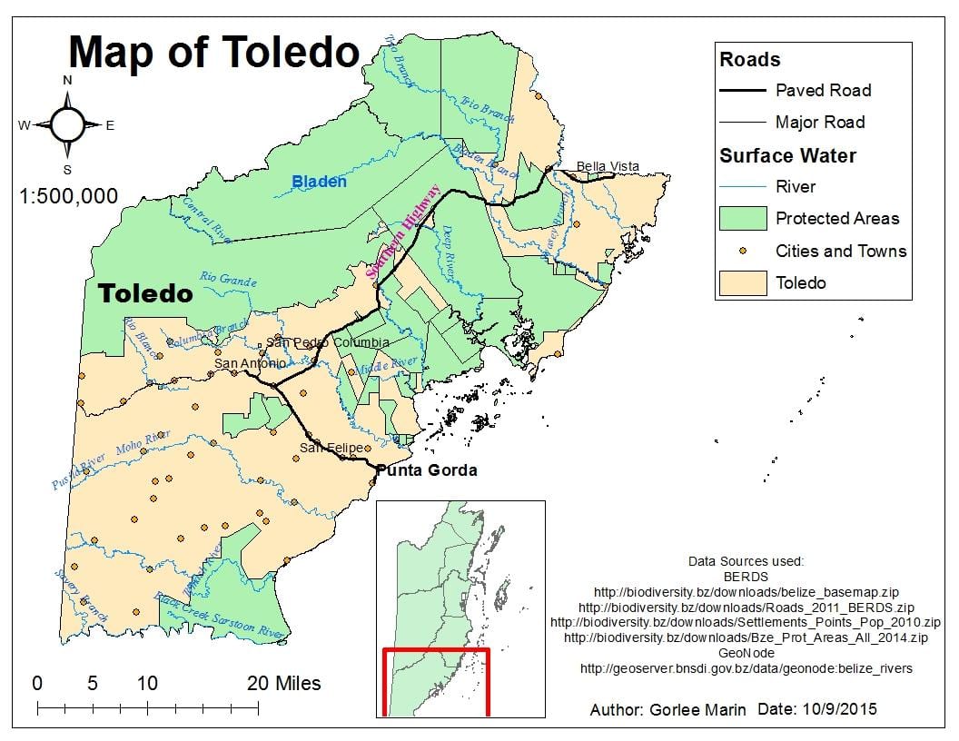 toledo bölge, Belize göster 